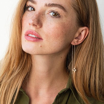 Золоті сережки - протяжки "Конюшина" с05515 №2