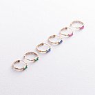 Золотые серьги - кольца "Аннабель" с розовыми фианитами с08499 от ювелирного магазина Оникс - 4