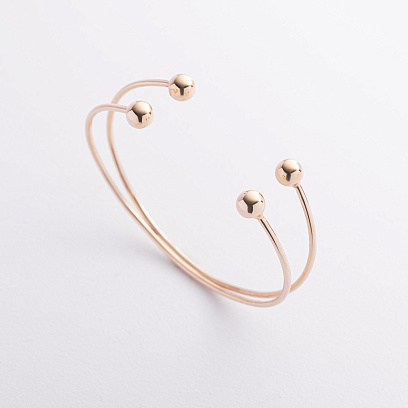 Жорсткий браслет "Кульки" (жовте золото) б05593