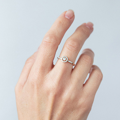 Золота каблучка з діамантами 12234аг №2