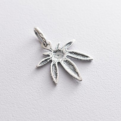 Серебряная подвеска "Листик конопли" 13389 №6
