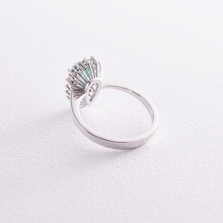 Золотое кольцо с изумрудом и бриллиантами 228851521 от ювелирного магазина Оникс - 6