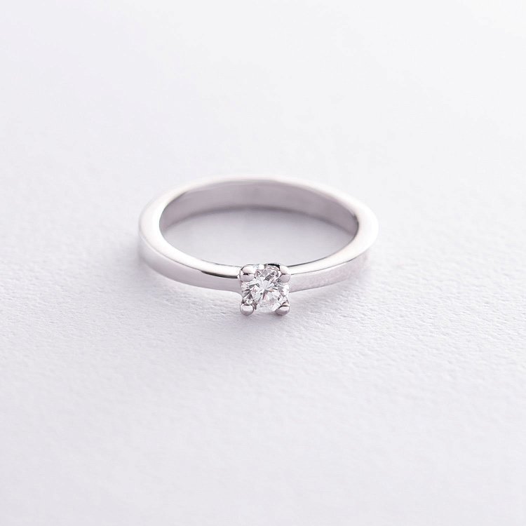 Заручальна каблучка в білому золоті (діамант) кб06310 від ювелірного магазину Онікс - 2