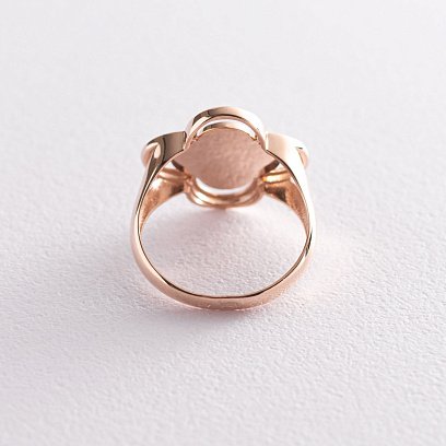 Каблучка "Конюшина" в червоному золоті (емаль) к06549 №3