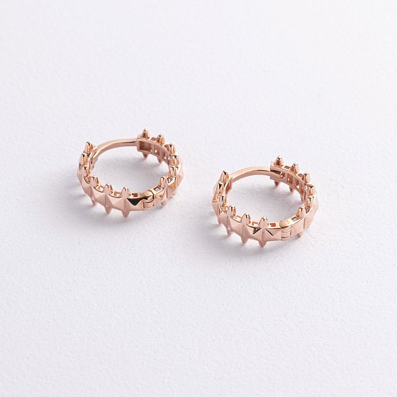 Серьги - кольца в красном золоте с09566 №2