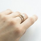 Золотое помолвочное кольцо с фианитами к05796 от ювелирного магазина Оникс - 4