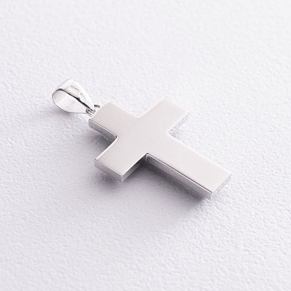 Крест в белом золоте (фианиты, эмаль) п02982 №2