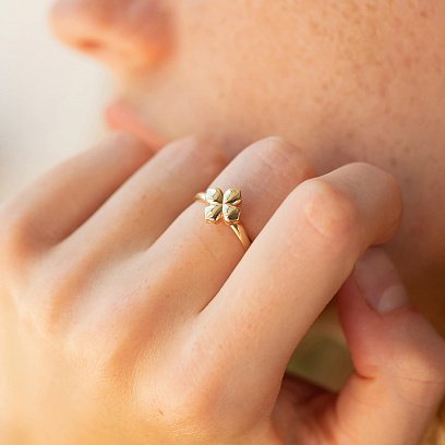 Кольцо "Клевер" в желтом золоте 235293100 №4