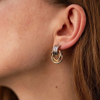 Золотые серьги с итальянской застежкой с01290 №4