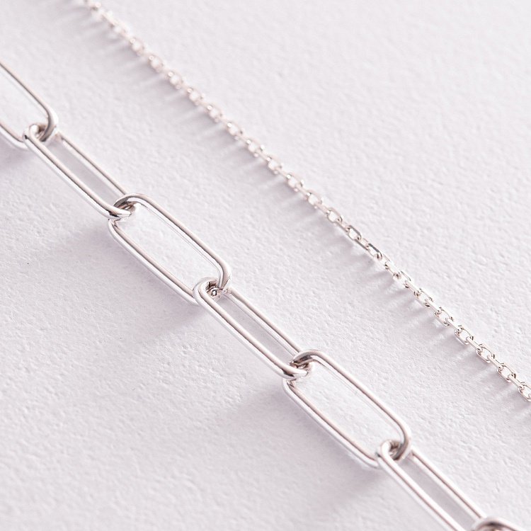 Серебряное колье "Цепочка" 181203 от ювелирного магазина Оникс - 5