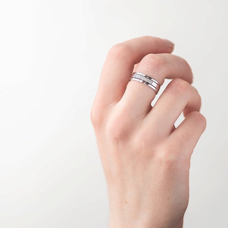 Золота обручка з діамантами р0299б від ювелірного магазину Онікс - 3