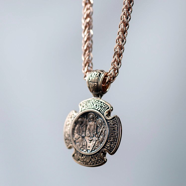 Золота ладанка "Трійця. Божа Матір "Знамення" п02642 від ювелірного магазину Онікс - 4