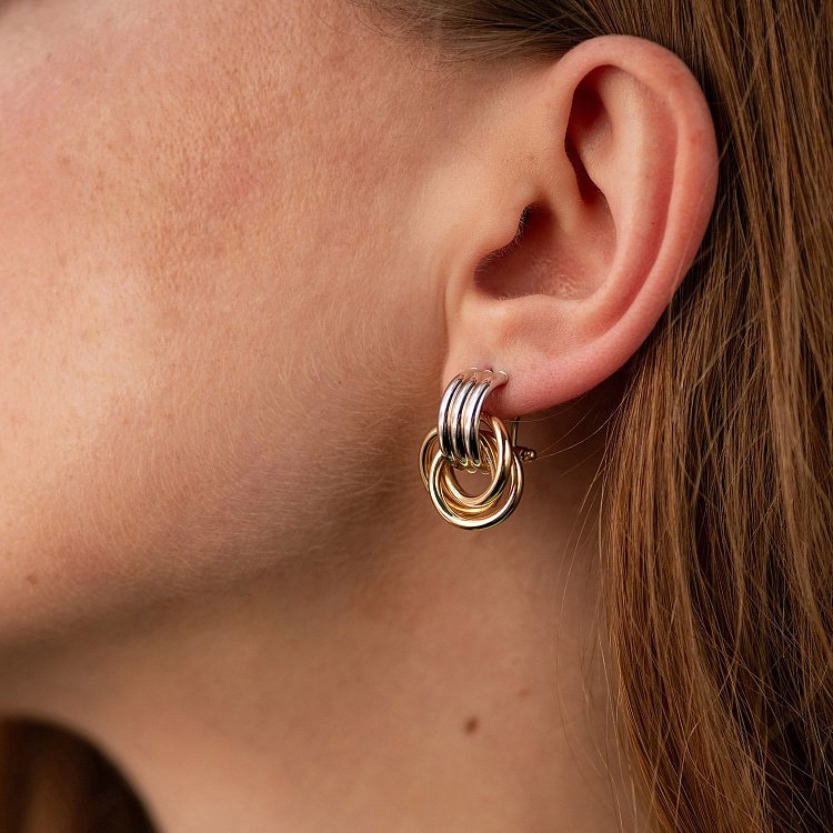 Золотые серьги с итальянской застежкой с01290 от ювелирного магазина Оникс - 4