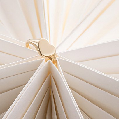 Кольцо "Сердечко" в желтом золоте (возможна гравировка) к07136 №19