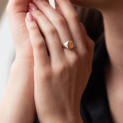 Печатка в желтом золоте (возможна гравировка) к07198 №12