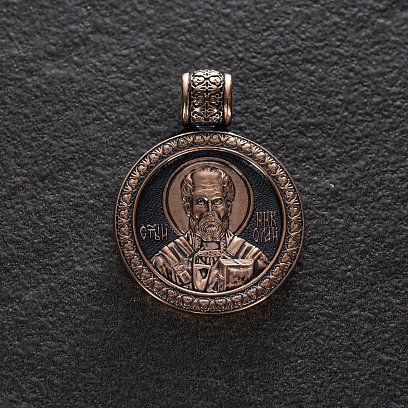 Подвеска "Св. Николай Чудотворец Чудо о трех корабельщиках " (чернение) п01654