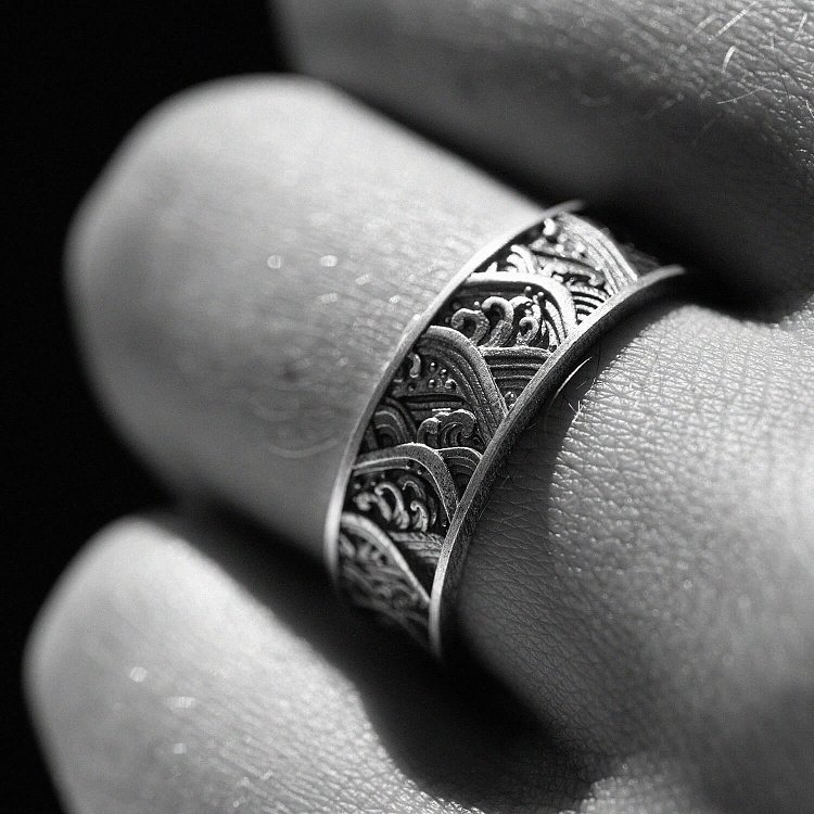 Срібна каблучка "Японські хвилі" 7019 від ювелірного магазину Онікс - 10