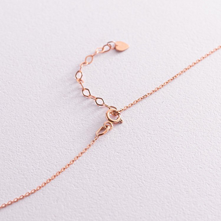 Золотое колье - галстук с фианитами кол02096 от ювелирного магазина Оникс - 5