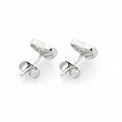 Срібні сережки-пусети "Сердечка" з фіанітами 122049 от ювелирного магазина Оникс - 4