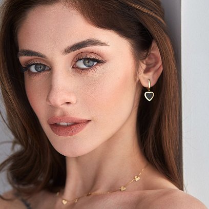 Золотое колье "Сердечки" кол01447 №3