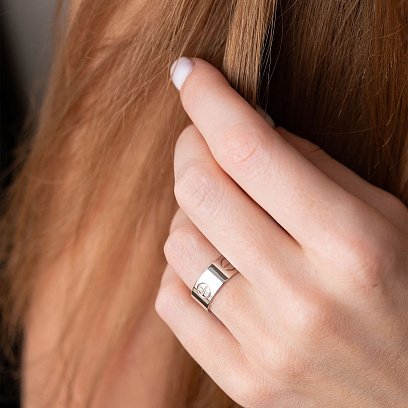 Каблучка "Love" в білому золоті к04712 №5