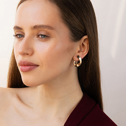 Золотые серьги "Капельки" с05809 №5