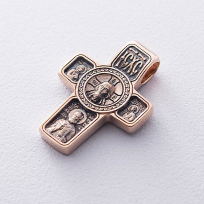 Золотой крест "Спас Нерукотворный. Архангел Михаил" п02935 №6