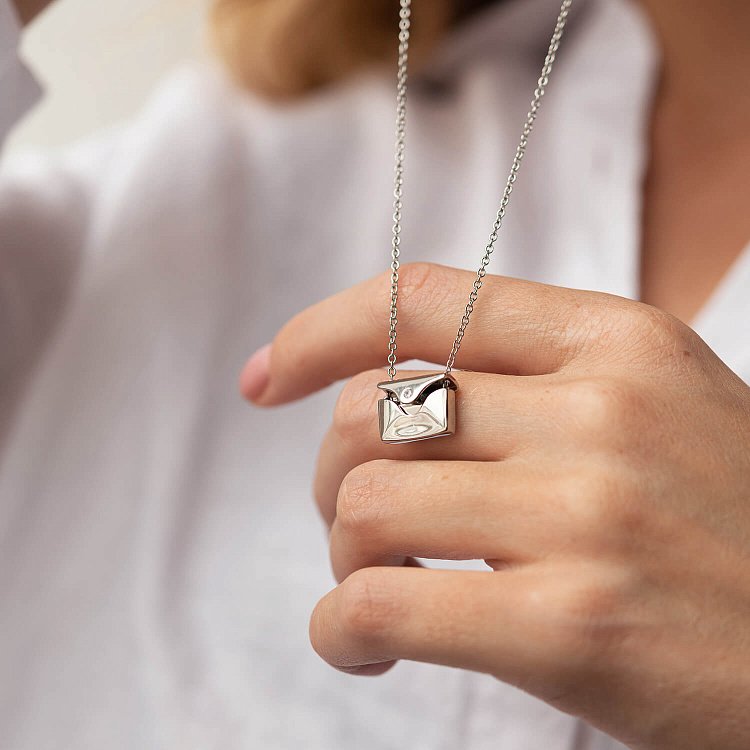 Срібне кольє "Конверт із секретом" (можливе гравіювання) 181215 від ювелірного магазину Онікс - 15