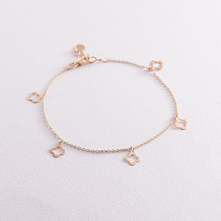 Браслет "Клевера" в желтом золоте б05071 от ювелирного магазина Оникс