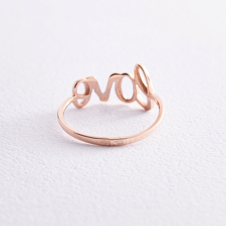 Каблучка "Love" у червоному золоті к07092 від ювелірного магазину Онікс - 6