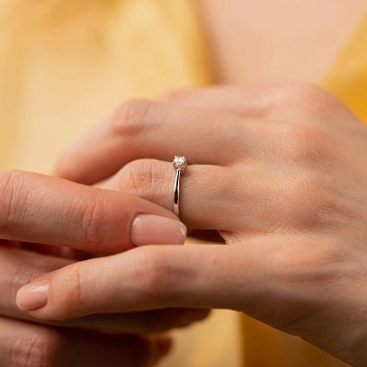 Заручальна золота каблучка з діамантом 101-10021 №4