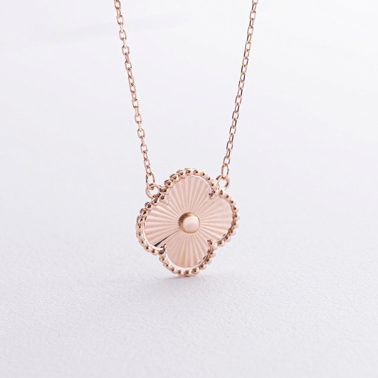 Кольє "Конюшина" в червоному золоті кол02578 від ювелірного магазину Онікс