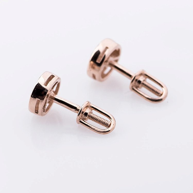 Золотые серьги-гвоздики с бриллиантами е0291к от ювелирного магазина Оникс - 1