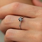 Помолвочное кольцо с черным бриллиантом (белое золото) 236311122 от ювелирного магазина Оникс - 3