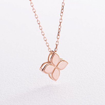 Кольє "Конюшина" в червоному золоті кол02436