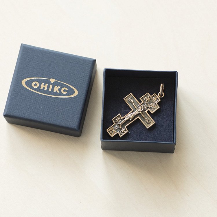 Православний хрест "Розп'яття", молитва "Спаси і збережи" (чорніння) п01213 від ювелірного магазину Онікс - 2