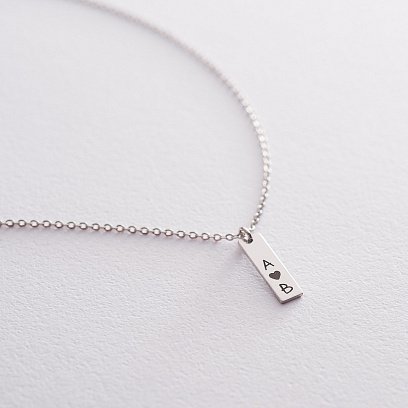 Серебряное колье для гравировки "Символ" (одинарное) 18983