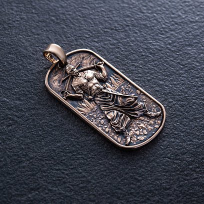 Золотий кулон "Український козак. Молитва українського націоналіста" п03827