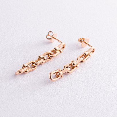 Золотые серьги - пусеты "Фантазия" с07960 №3