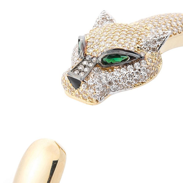 Золотий браслет "Пантера" з фіанітами б03205 від ювелірного магазину Онікс - 1