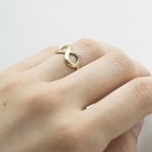 Золотое кольцо "Бесконечность" с фианитами к05790 от ювелирного магазина Оникс - 5