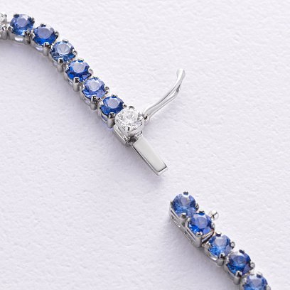 Золотой браслет с бриллиантами и сапфирами бб0058sth №5