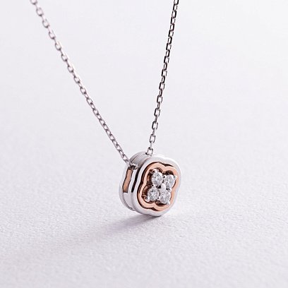 Золоте кольє "Конюшина" з діамантами 734251121