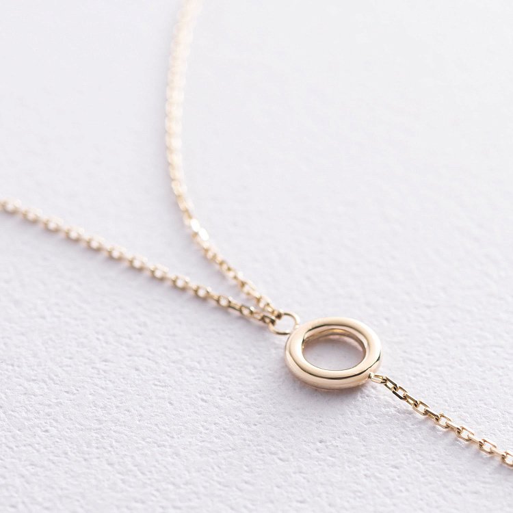 Колье "Кружочки" в желтом золоте кол01842 от ювелирного магазина Оникс - 2