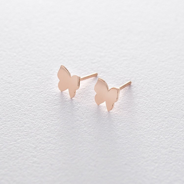 Золоті сережки-пусети "Метелики" с06042 від ювелірного магазину Онікс