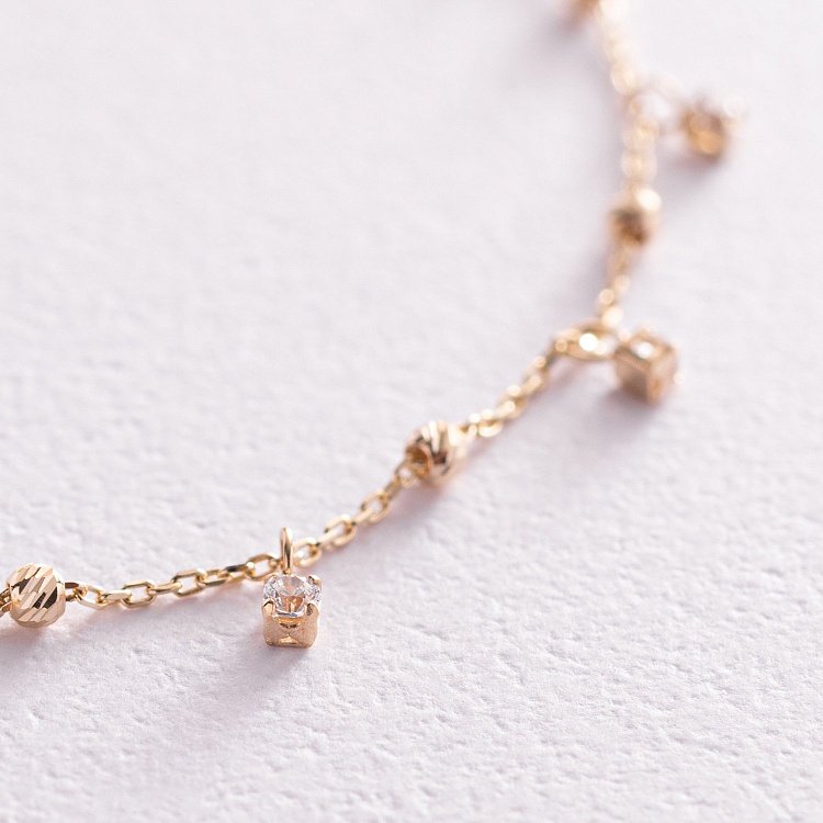 Золотое колье "Элла" с фианитами кол02090 от ювелирного магазина Оникс - 2