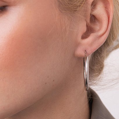 Серьги - кольца в серебре 122587 №2