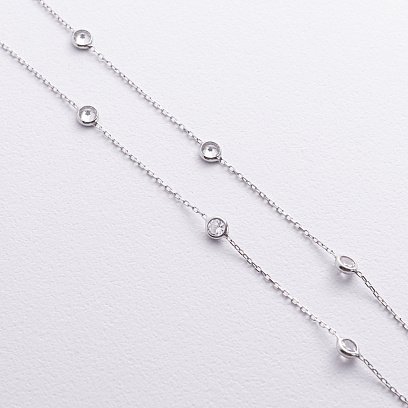 Серебряный браслет с фианитами на ногу 905-01593 №3