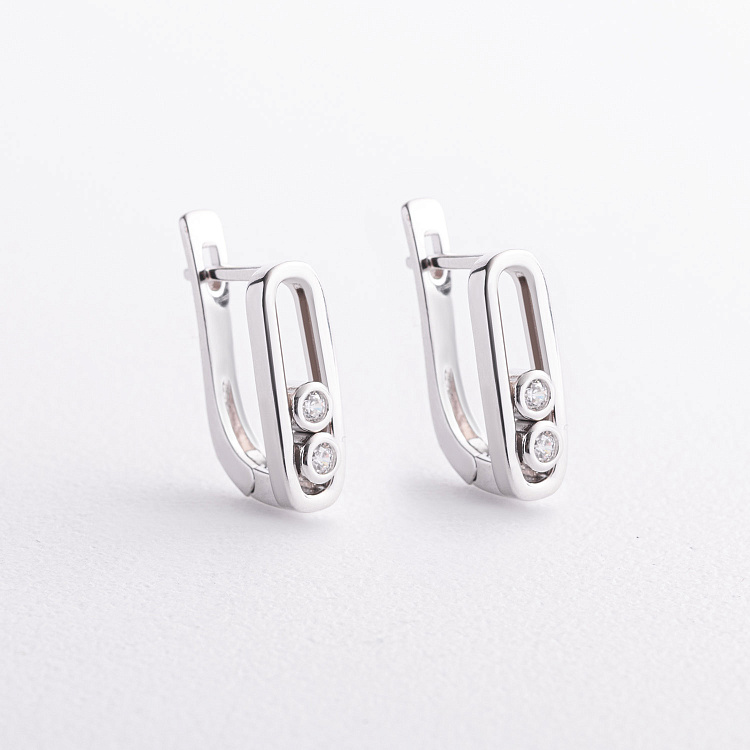 Срібні сережки "Daphne" з фіанітами 123543 від ювелірного магазину Онікс