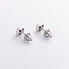 Серебряные серьги - пусеты с белыми фианитами 2588/1р-CZ от ювелирного магазина Оникс - 1